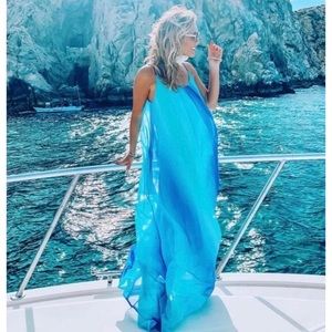Blue Ombré Maxi Dress Size Small